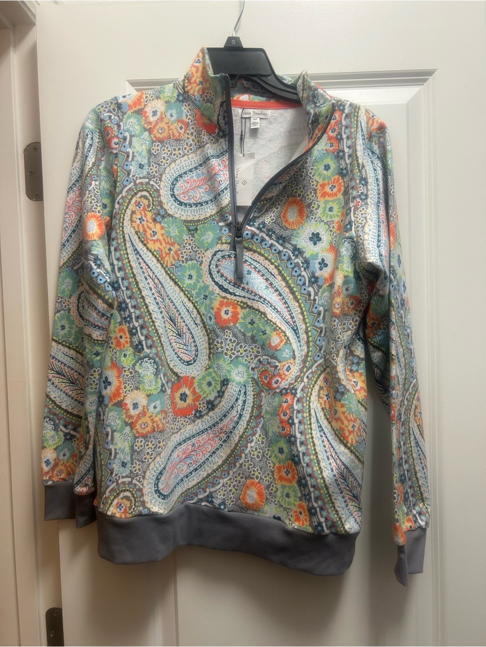 Vera Bradley Multicolor Paisley Floral Quarter-Zip Pullover